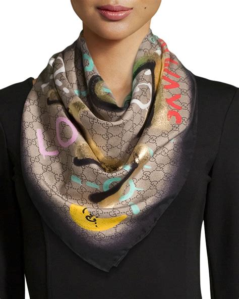 gucci silk scarf for women|authentic gucci scarves.